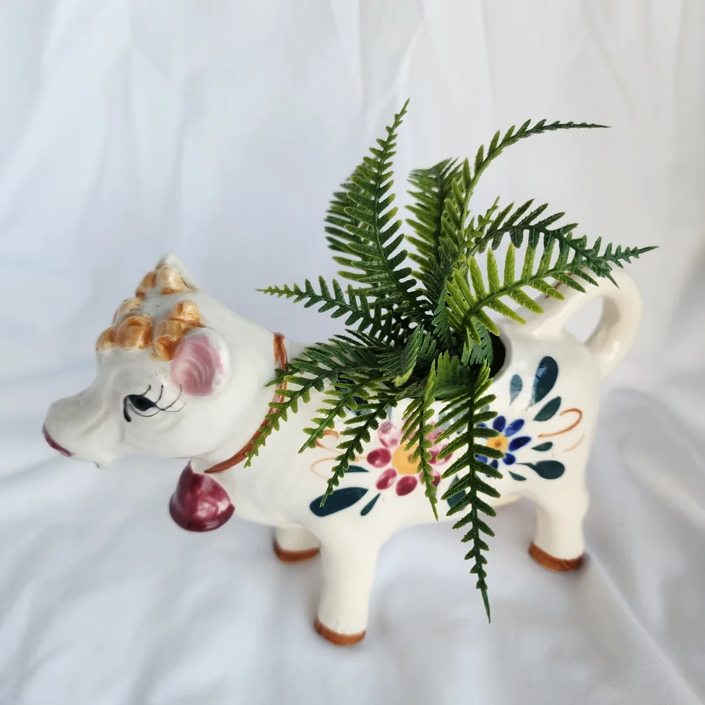 Royal Japan Vintage Cow Creamer or Planter Handpainted with spout